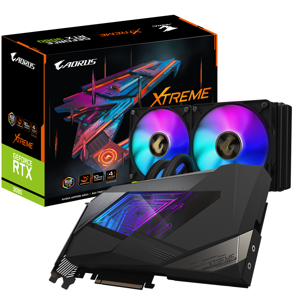 Відеокарта GIGABYTE AORUS GeForce RTX 3080 XTREME WATERFORCE 10G (GV-N3080AORUSX W-10GD) REV2.0