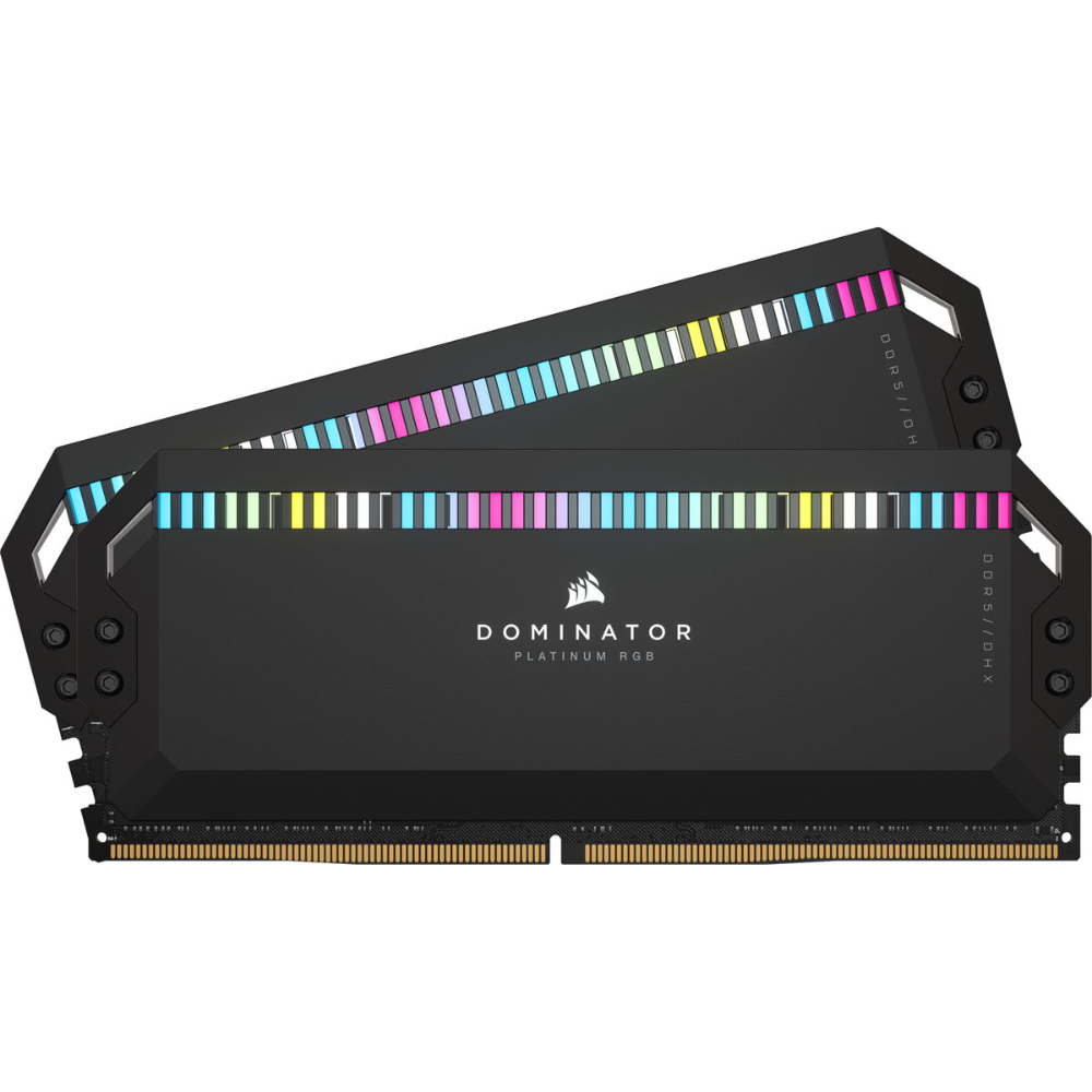 Пам’ять для настільних комп’ютерів Corsair 32 GB (2x16GB) DDR5 6200 MHz Dominator Platinum RGB Black (CMT32GX5M2X6200C36)