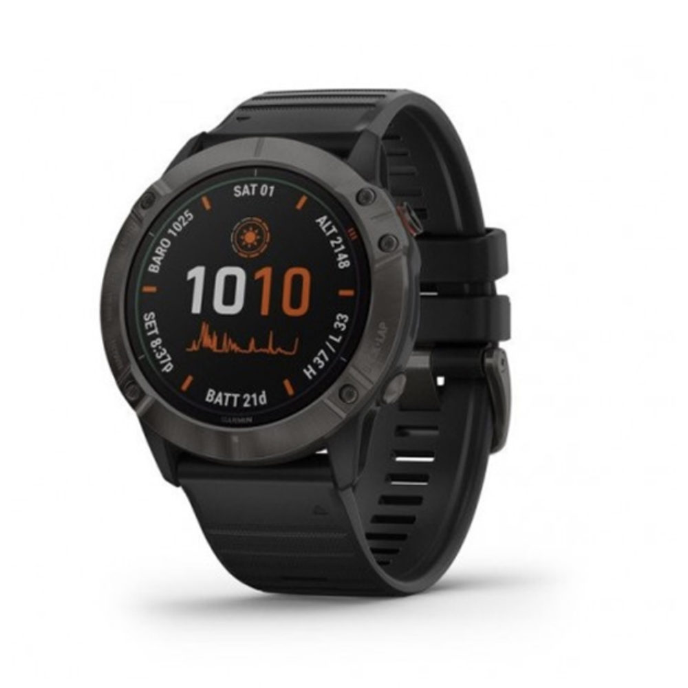 Спортивний годинник Garmin Fenix 6X Pro Solar Titanium Carbon Grey DLC with Black Band (010-02157-21)