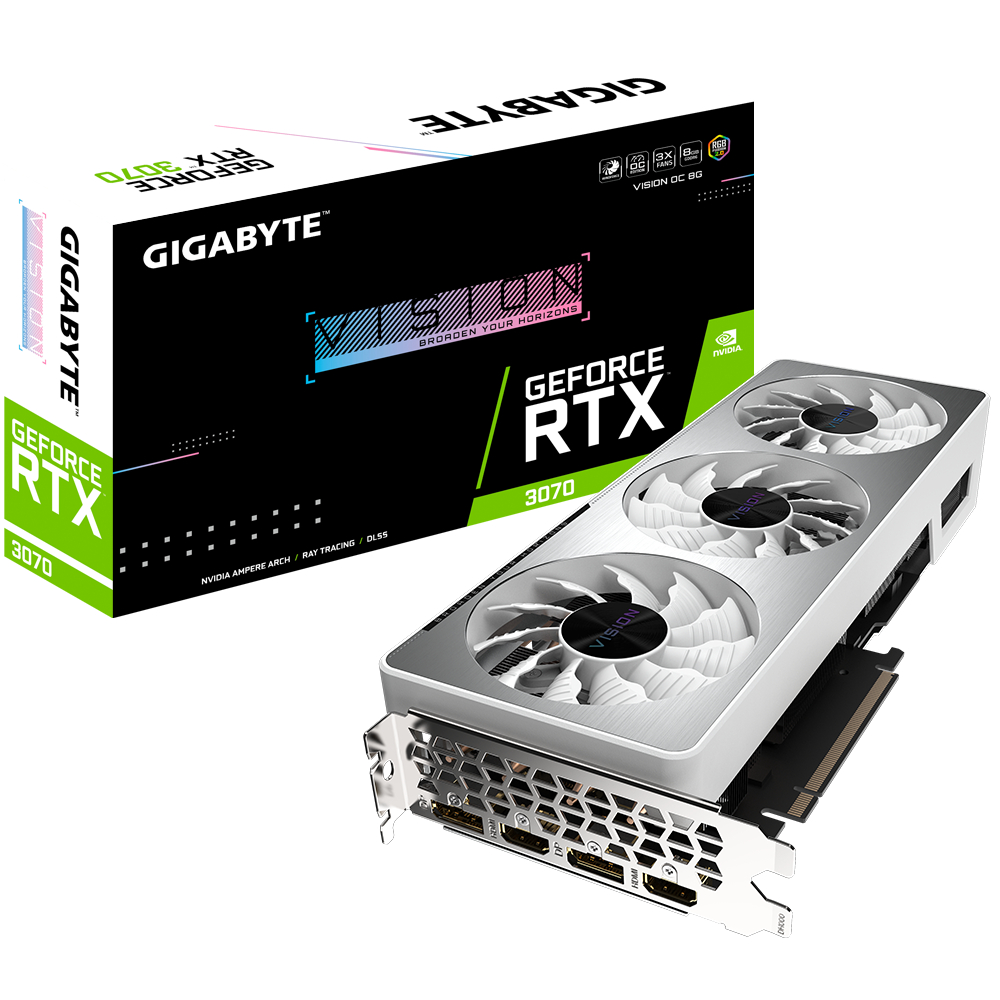Відеокарта GIGABYTE GeForce RTX 3070 VISION OC 8G rev. 2.0 (GV-N3070VISION OC-8GD rev. 2.0)