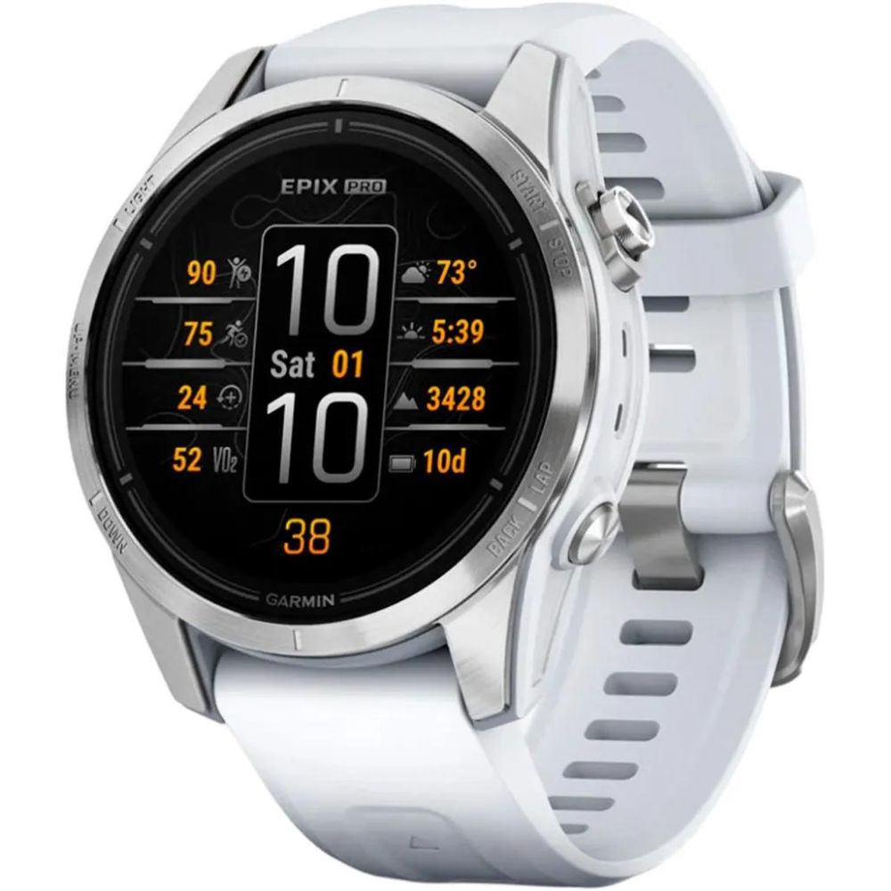 Смарт-годинник Garmin Epix Pro Gen 2 42mm Silver w. Whitestone Band (010-02802-00)