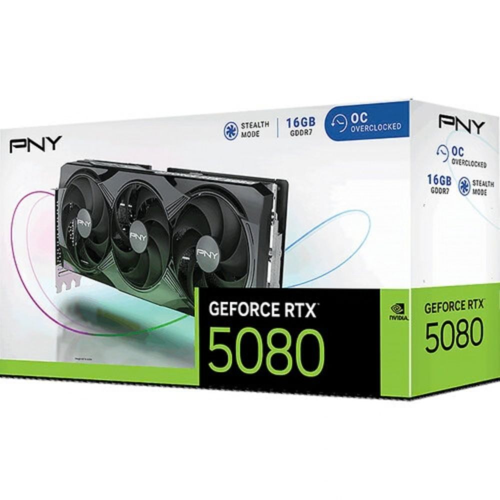 Відеокарта PNY GeForce RTX 5080 Overclocked Triple Fan (VCG508016TFXPB1-O)